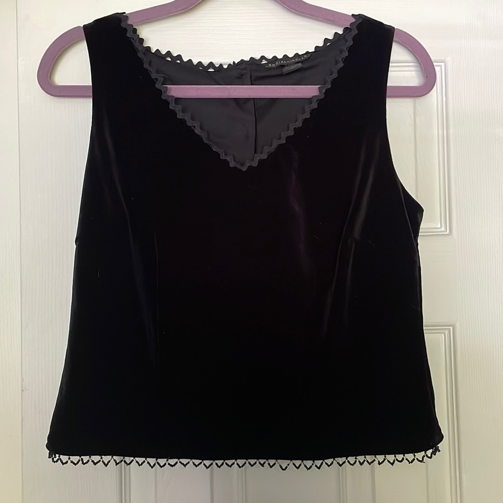 Vintage black velvet shift blouse
